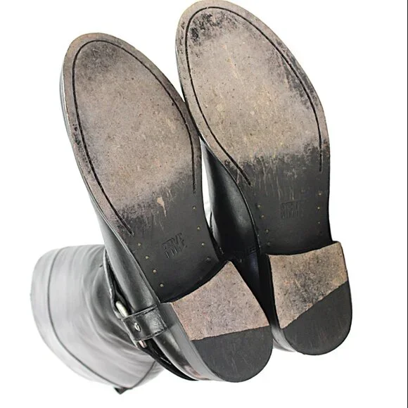 Frye Melissa Tall Black Leather Harness Equestrian Riding Boot, Size 7.5 - Picture 10 of 11